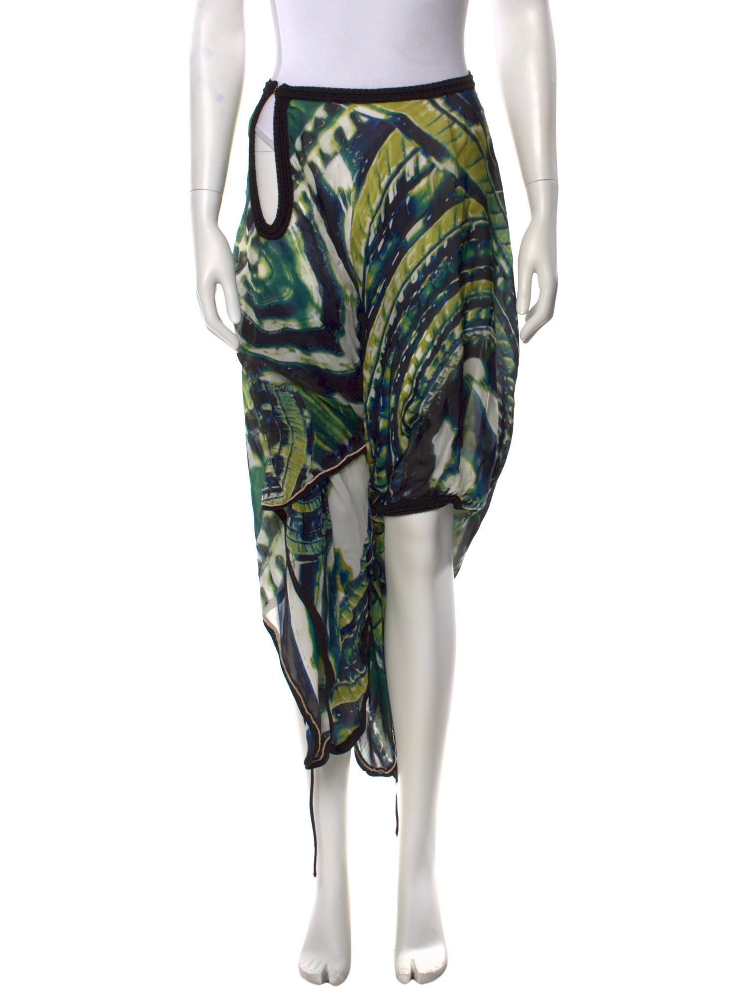 Roberto Cavalli Silk Midi Length Skirt