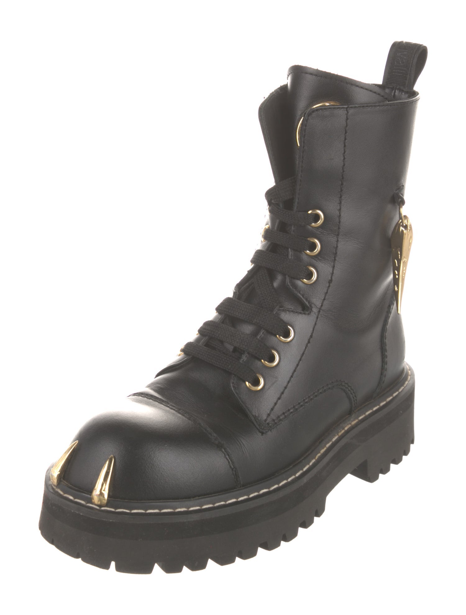 Roberto Cavalli Leather Combat Boots