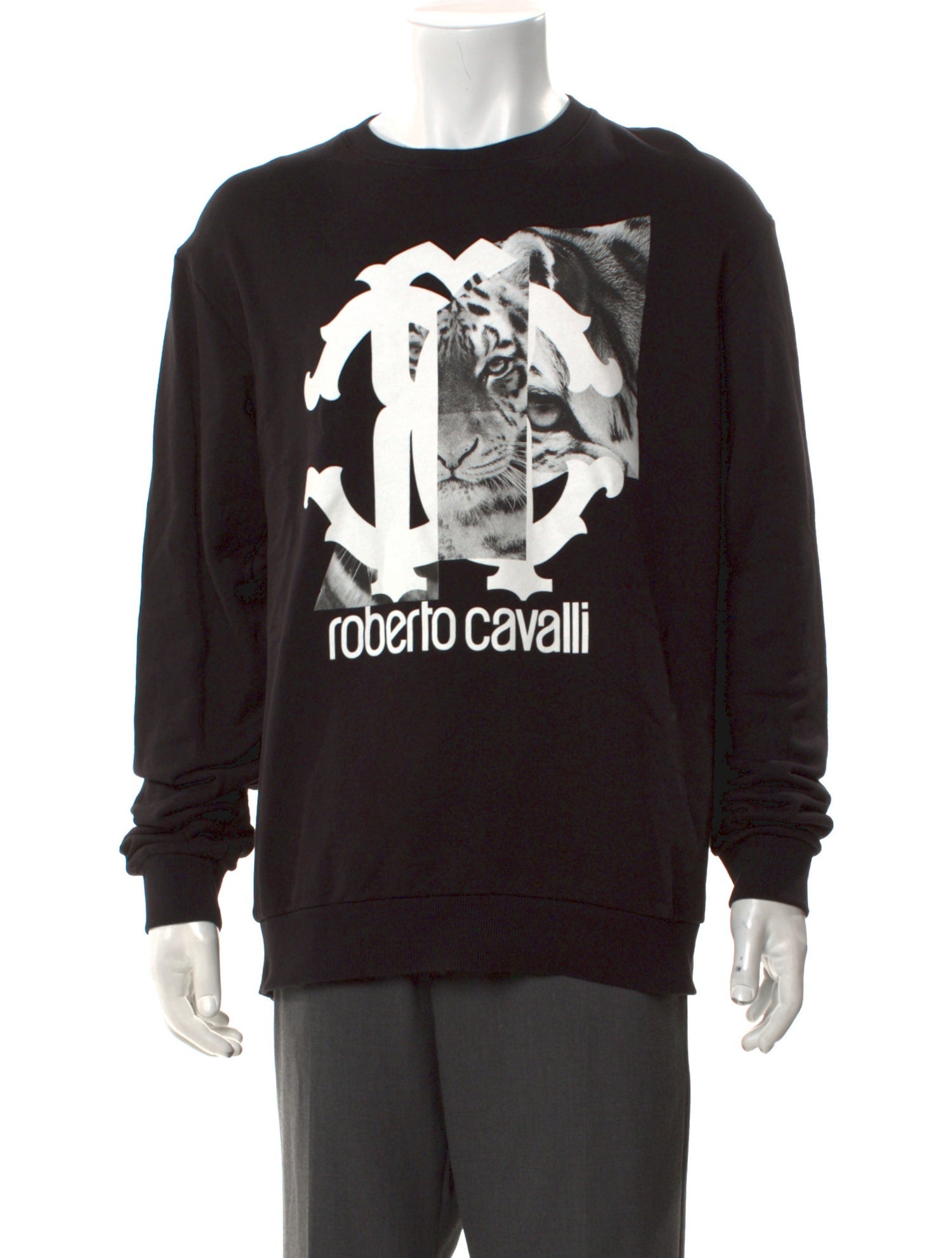 Roberto Cavalli Graphic Print Crew Neck Sweatshirt