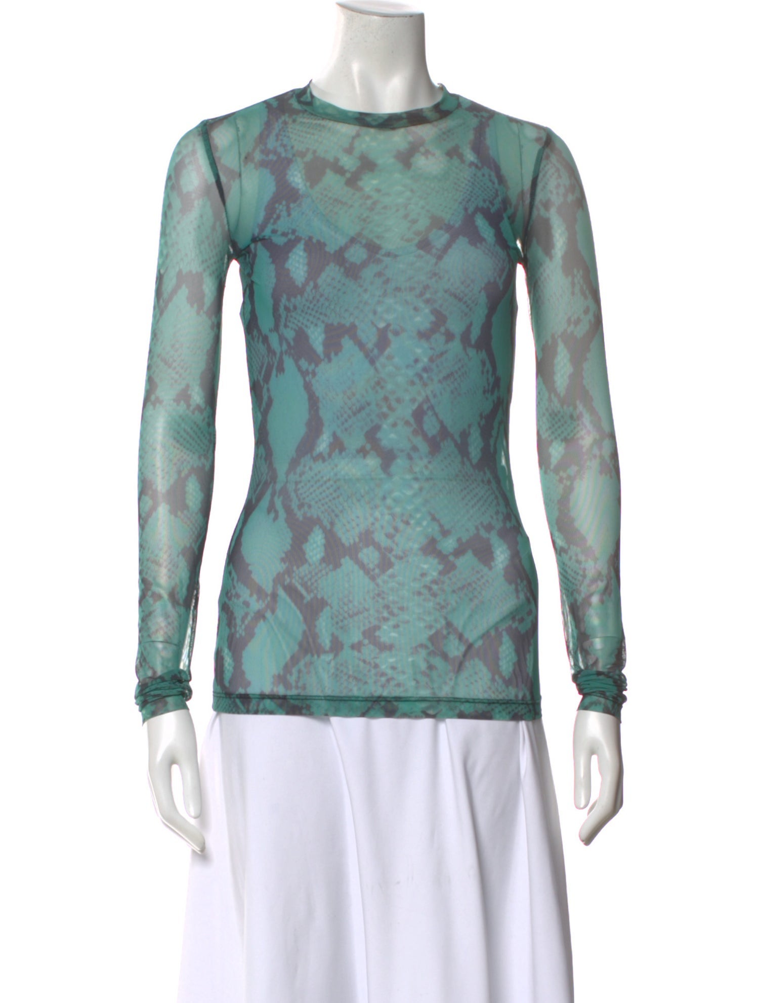 Roberto Cavalli Animal Print Crew Neck Top