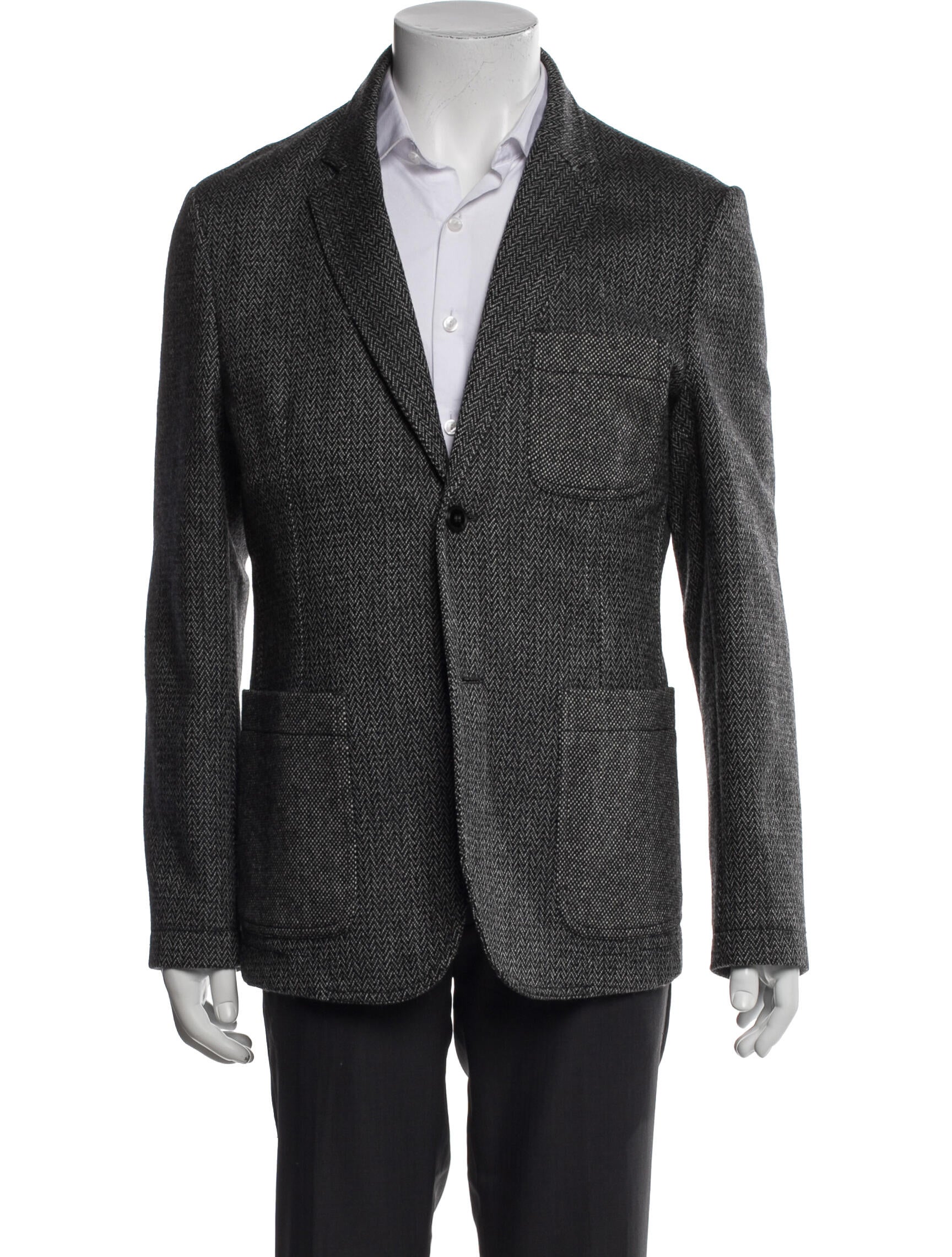 Roberto Cavalli Virgin Wool Tweed Pattern Peacoat