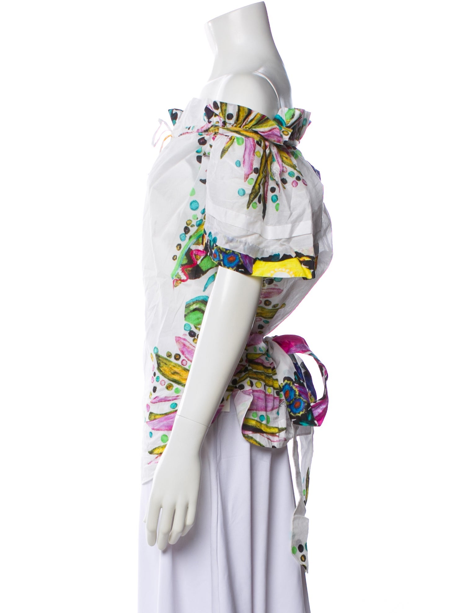 Roberto Cavalli Floral Print Off-The-Shoulder Blouse