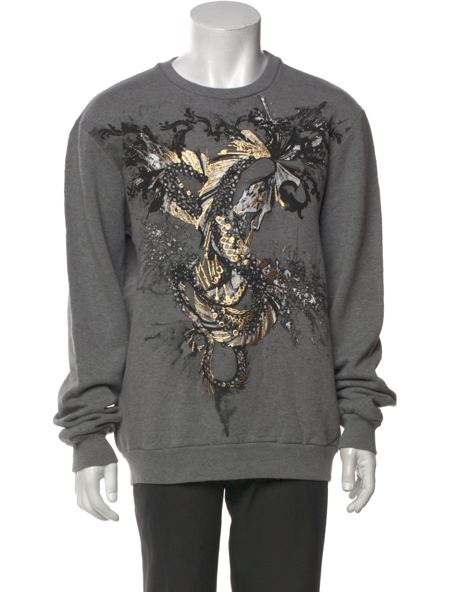 Roberto Cavalli Graphic Print Crew Neck Pullover