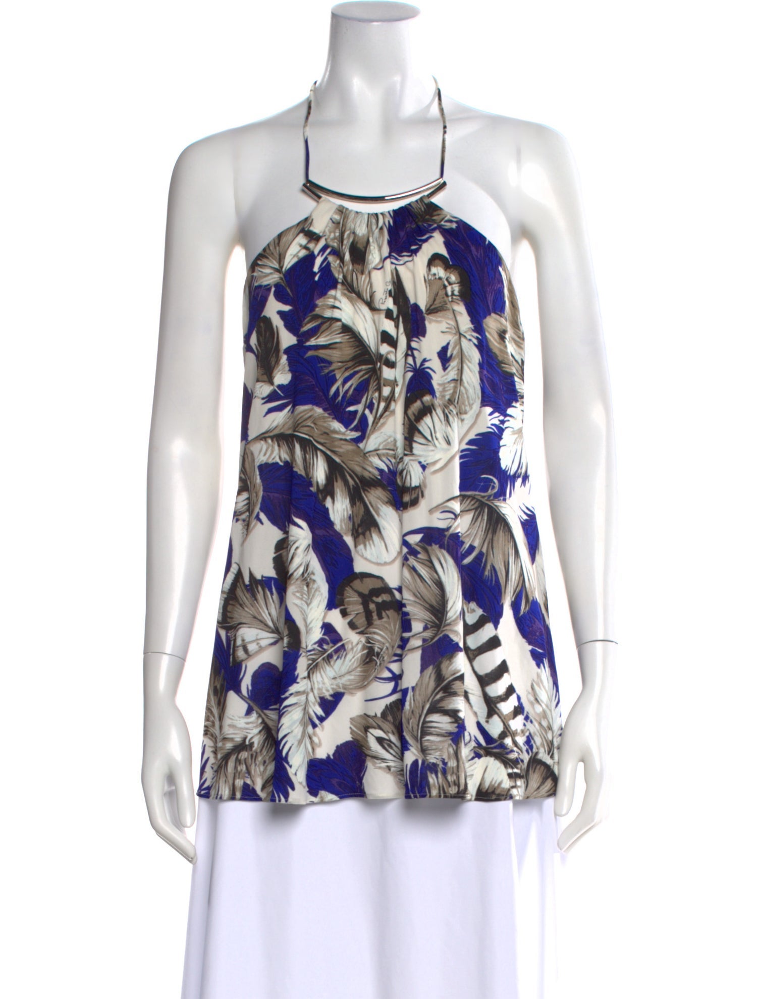 Roberto Cavalli Floral Print Halterneck Top
