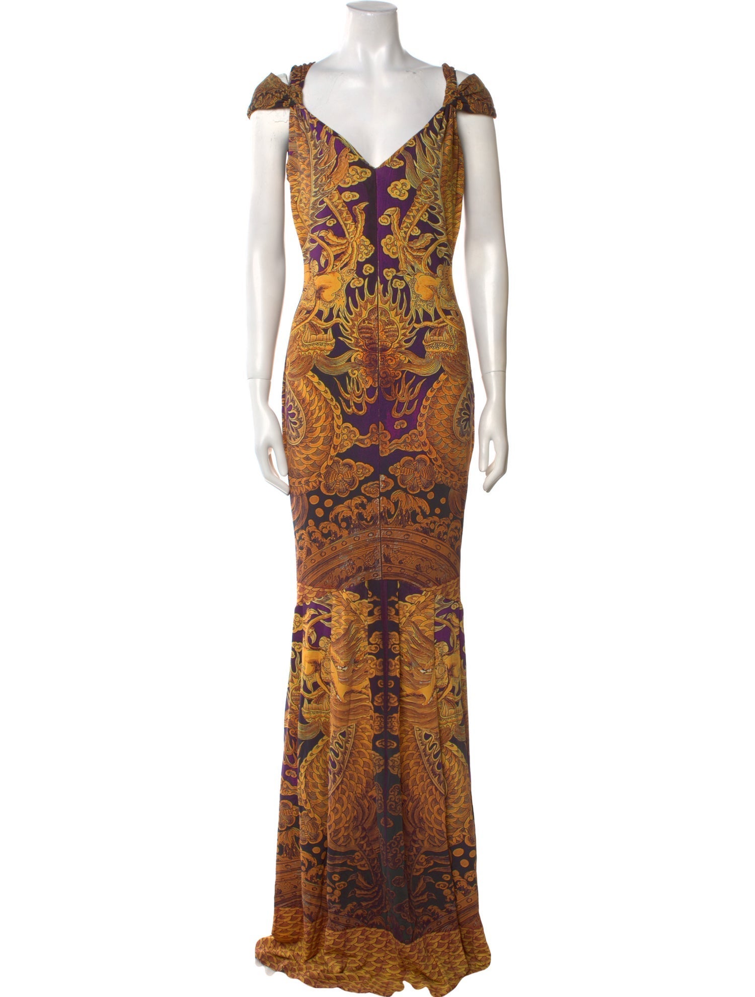 Roberto Cavalli Printed Long Dress