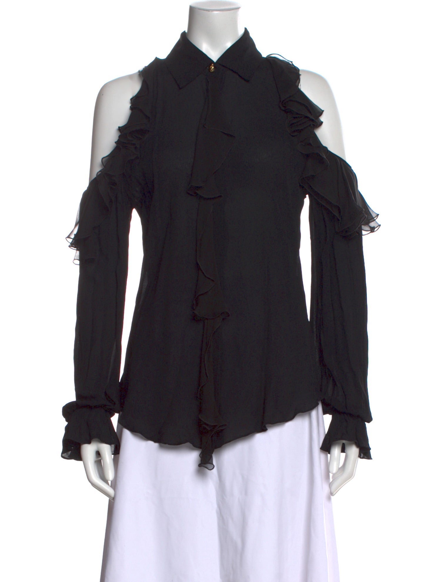 Roberto Cavalli Silk Long Sleeve Blouse