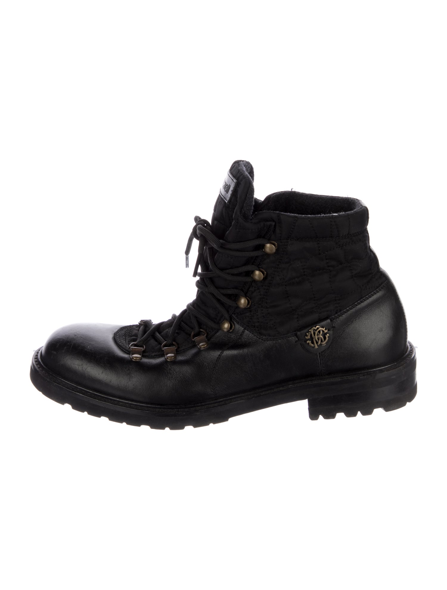 Roberto Cavalli Leather Lace-Up Boots