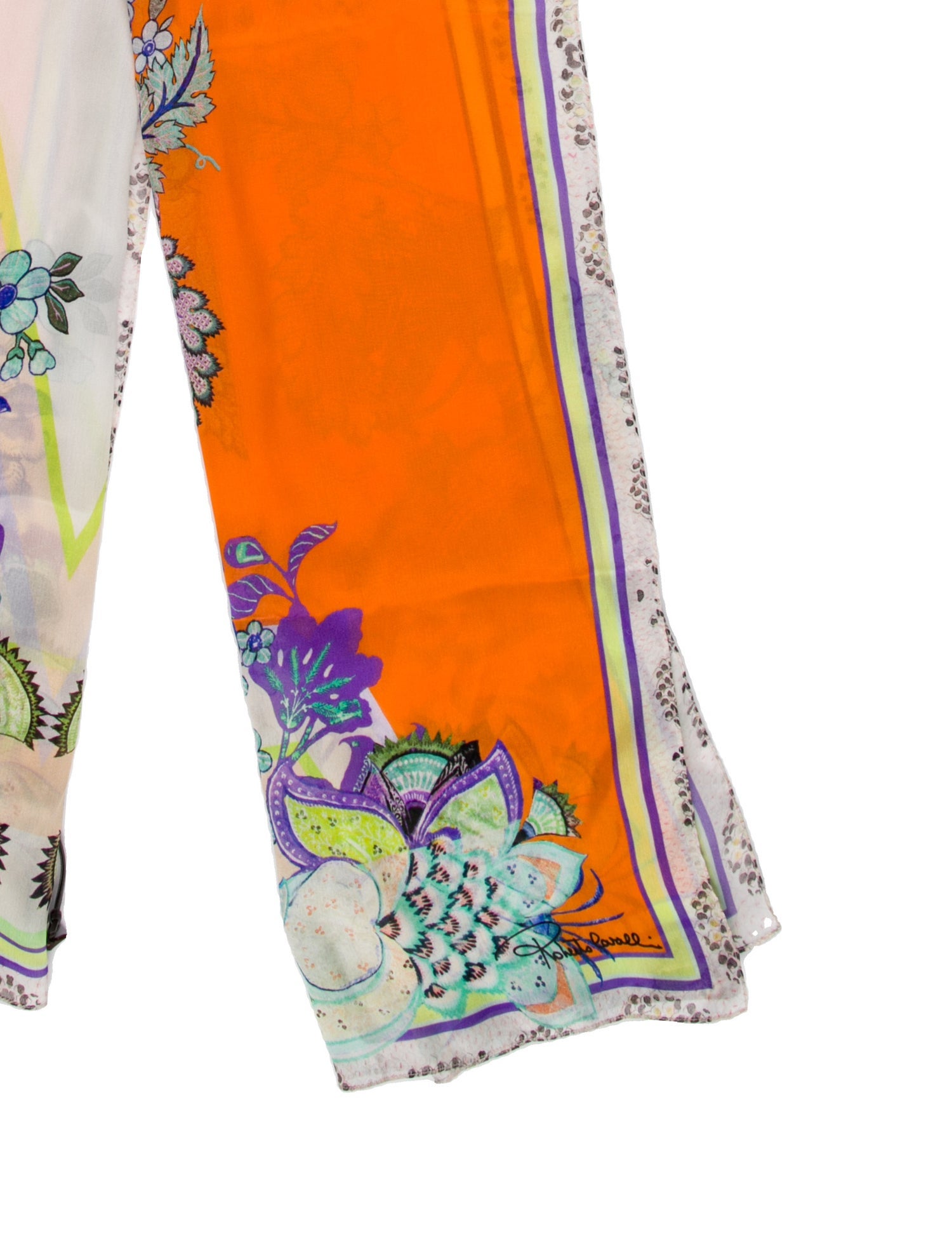 Roberto Cavalli Silk Floral Print Scarf w/ Tags