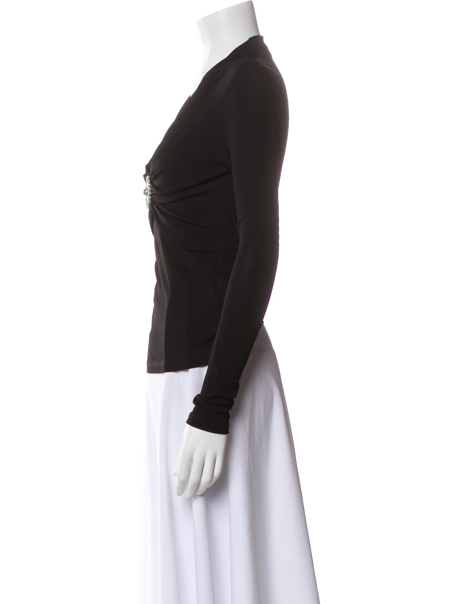 Roberto Cavalli V-Neck Long Sleeve Top
