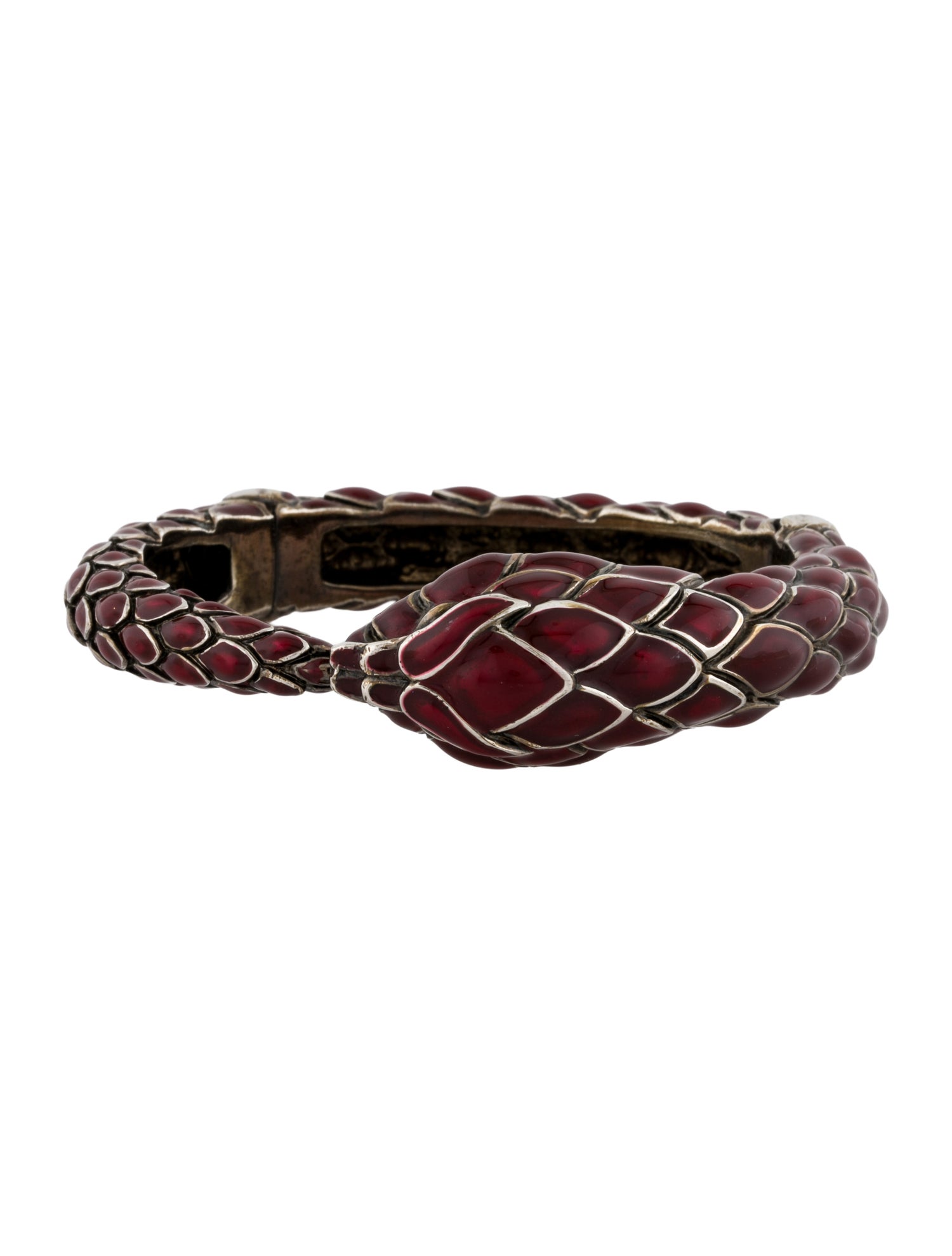 Roberto Cavalli Enamel Hinged Cuff Bangle Bracelet`