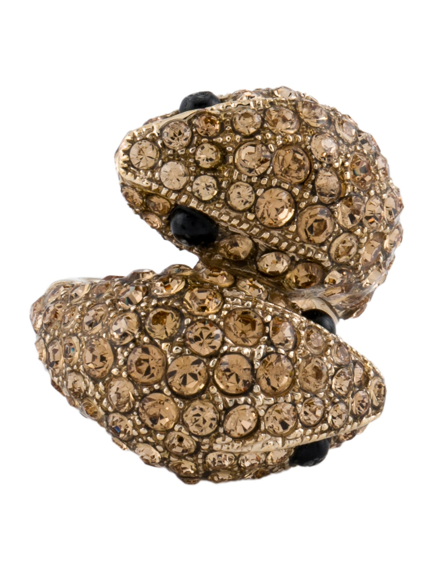 Roberto Cavalli Crystal Snake Head Cocktail Ring