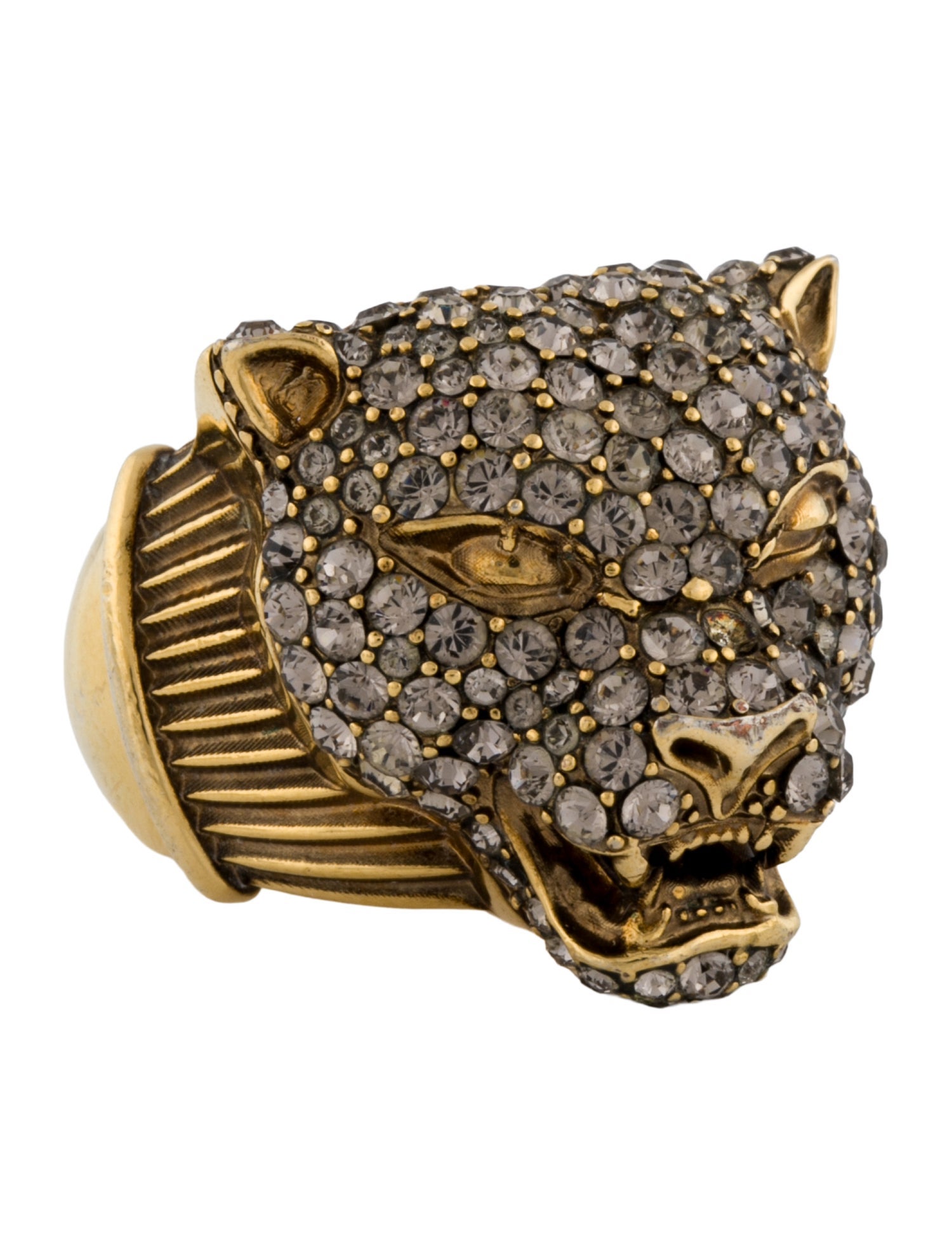 Roberto Cavalli Crystal Panther Cocktail Ring
