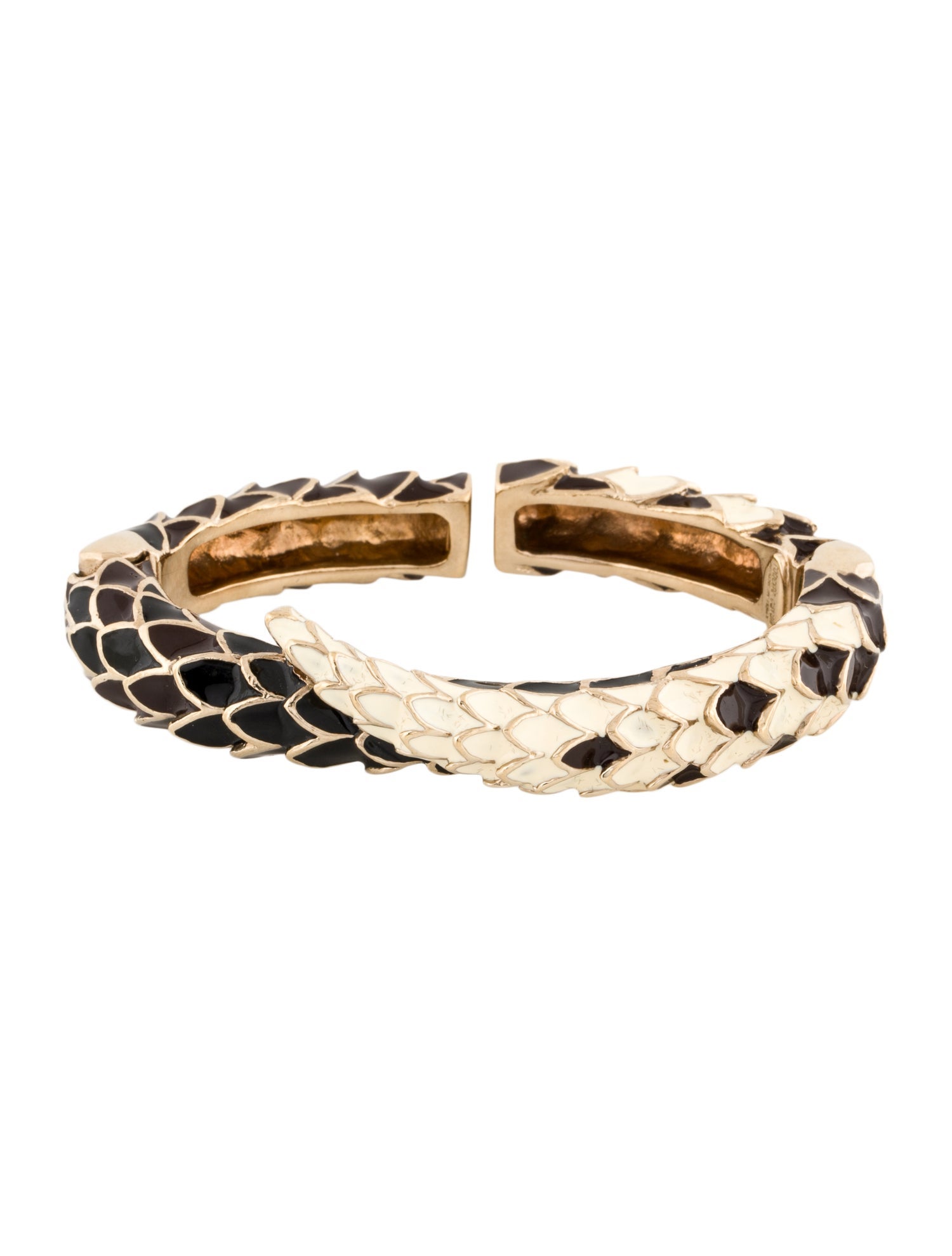 Roberto Cavalli Enamel Snake Cuff Bracelet
