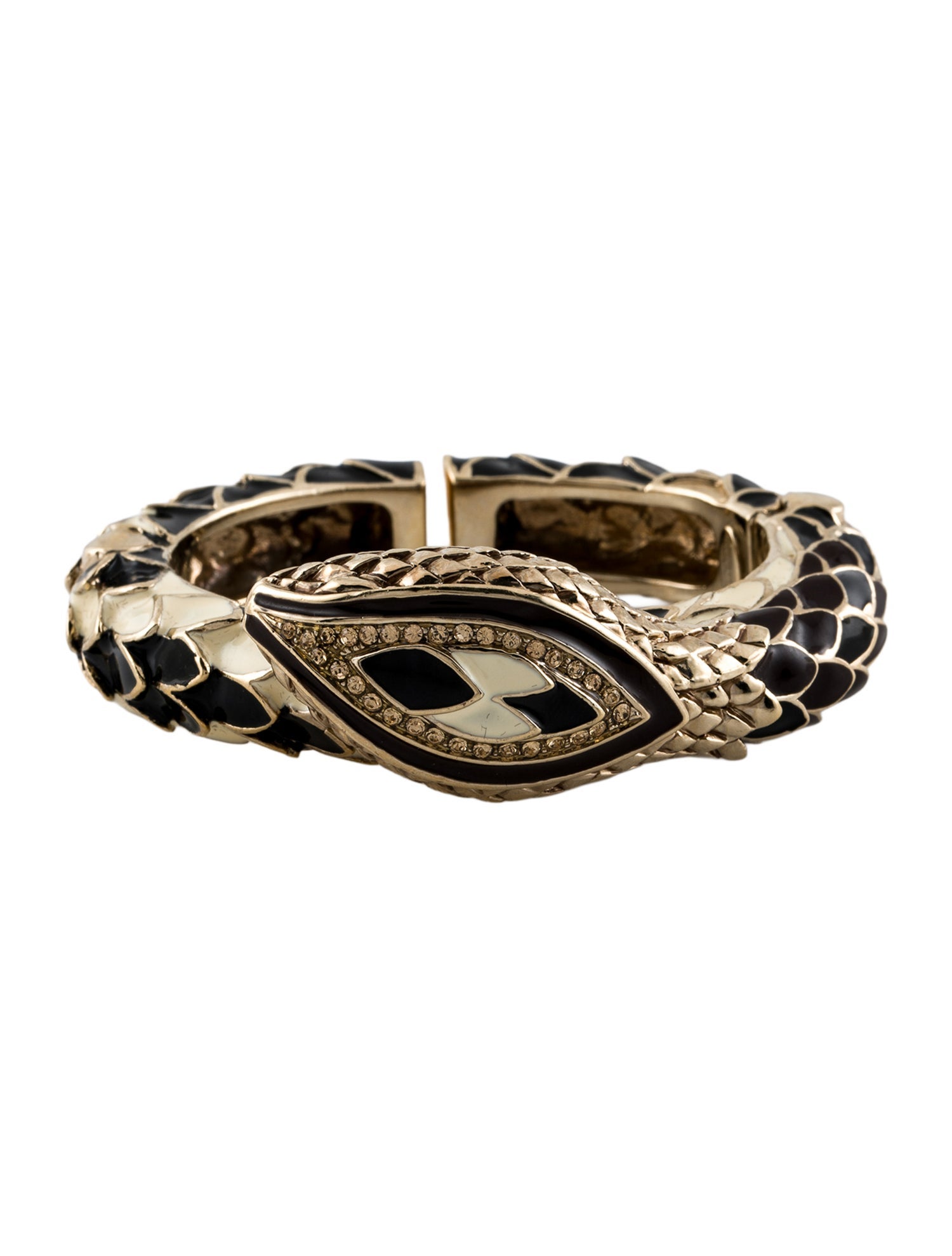 Roberto Cavalli Crystal & Enamel Cuff Bracelet