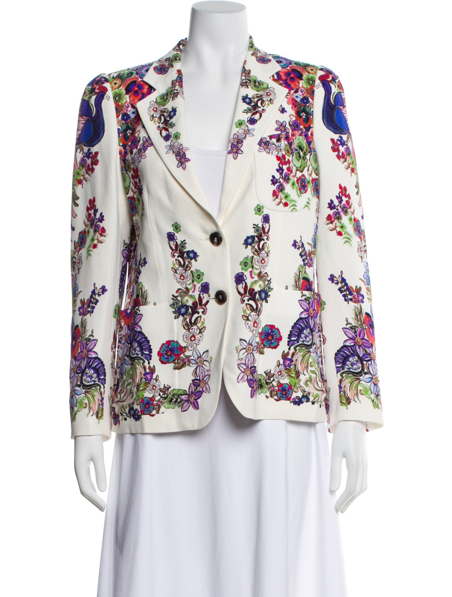 Roberto Cavalli Floral Print Blazer