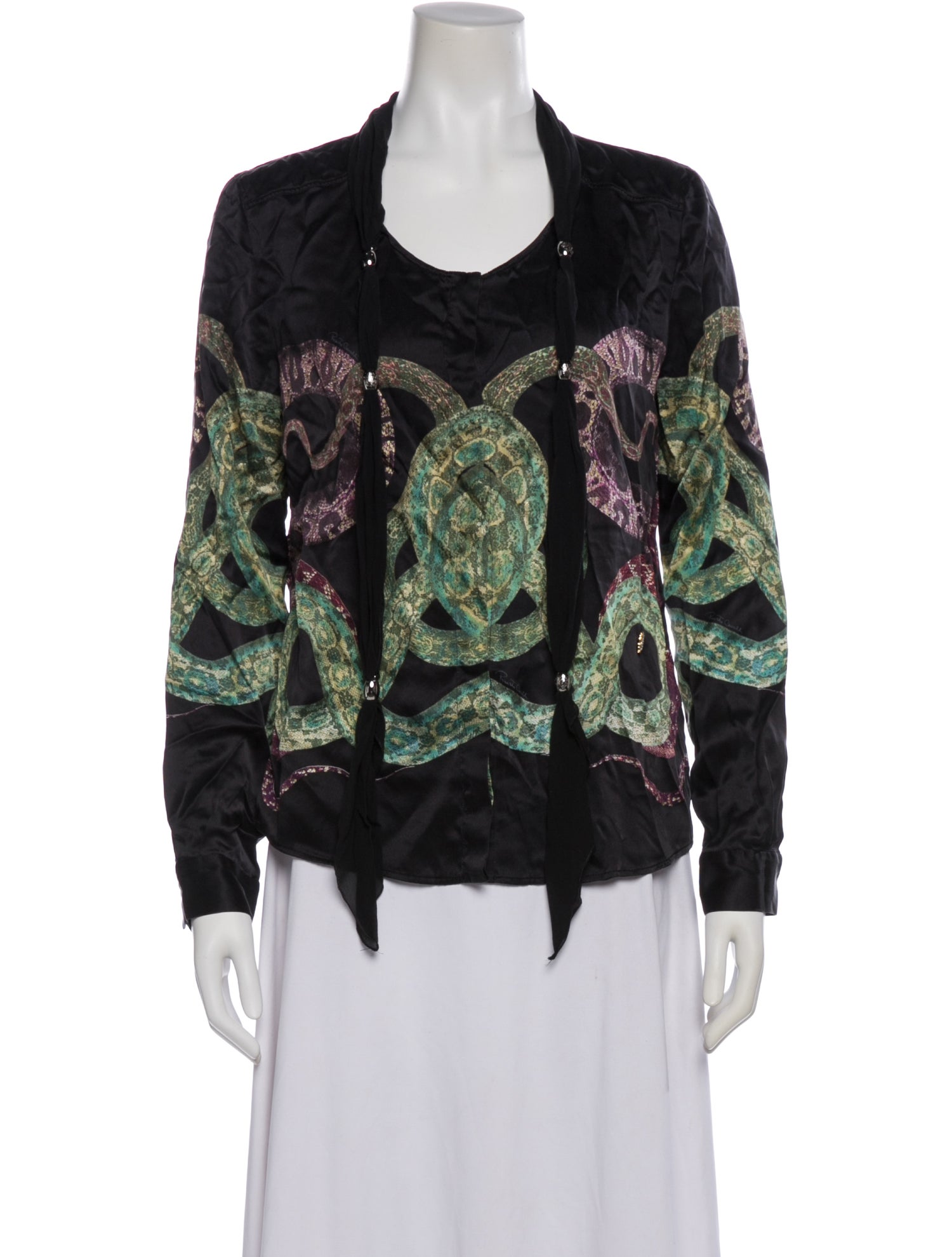 Roberto Cavalli Silk Patterned Blouse
