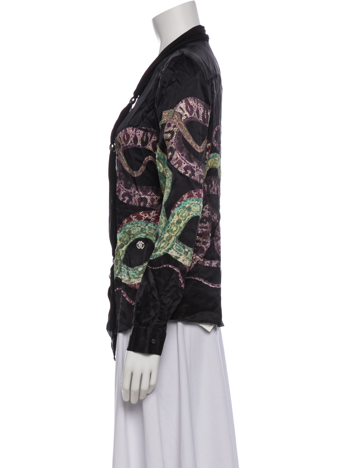 Roberto Cavalli Silk Patterned Blouse