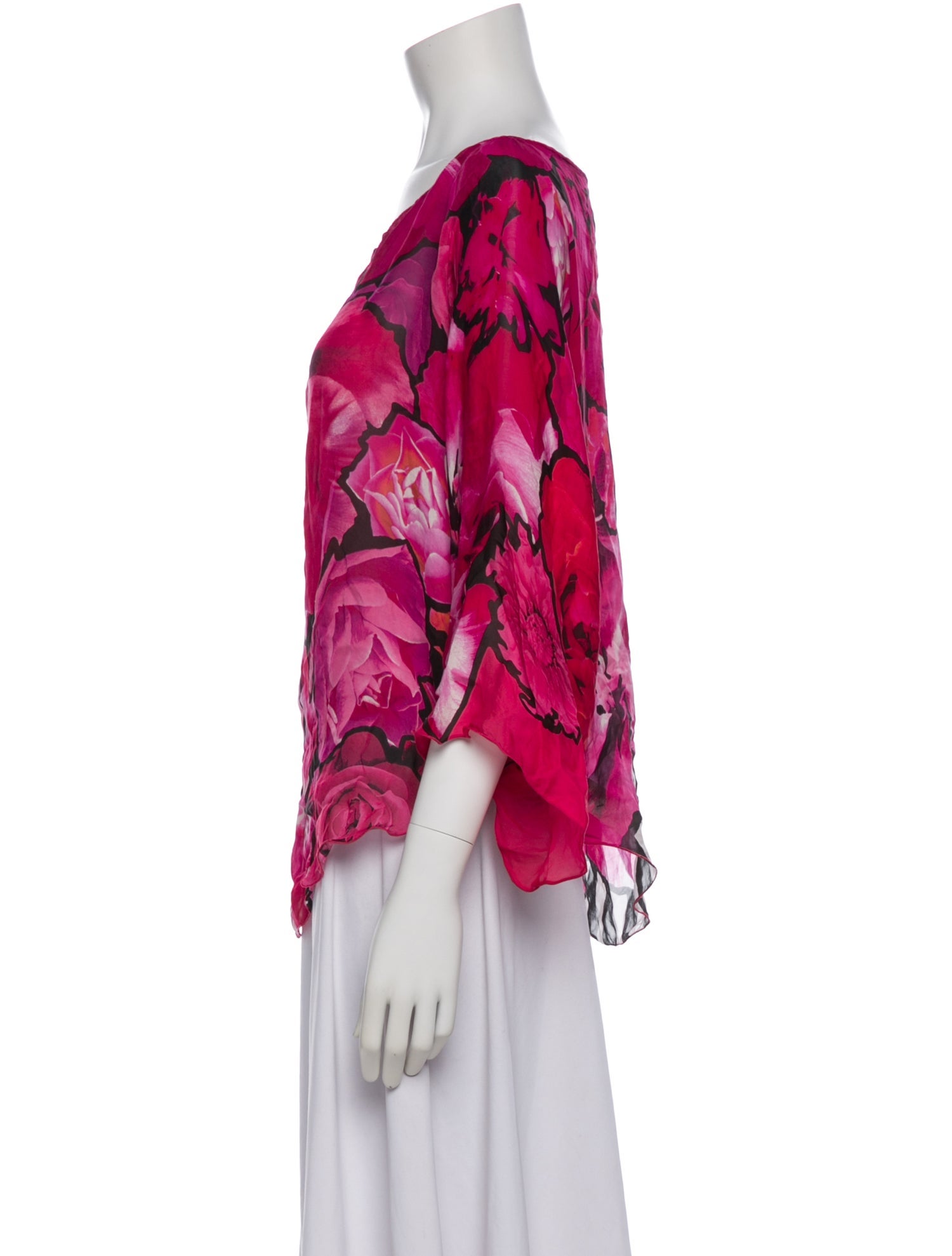 Roberto Cavalli Silk Floral Print Top