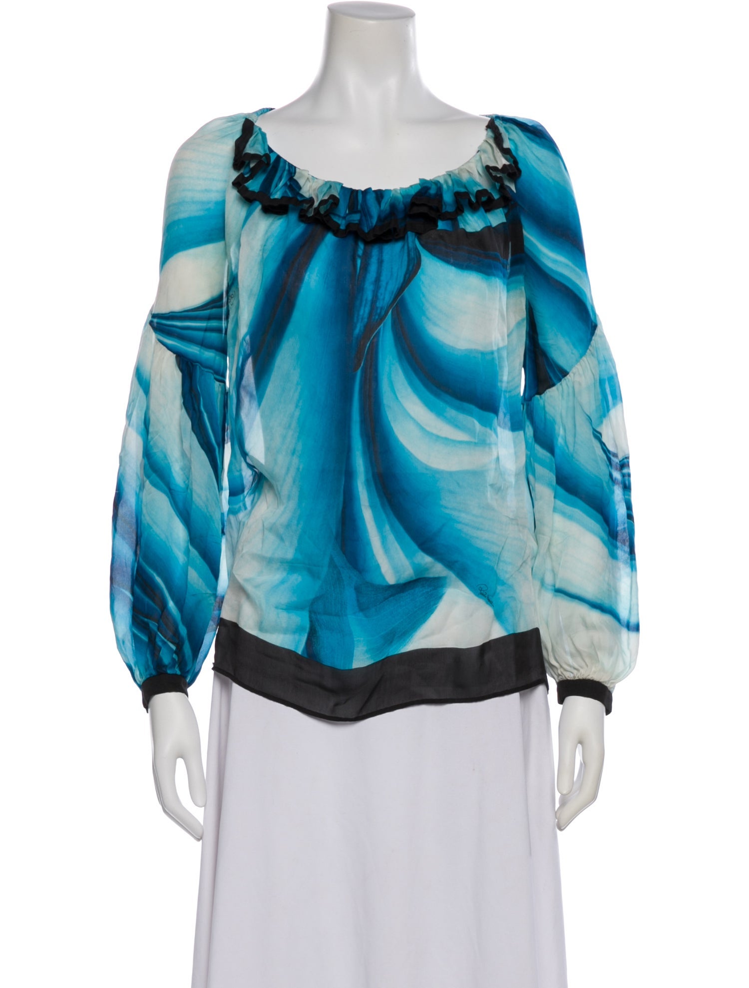 Roberto Cavalli Silk Patterned Blouse