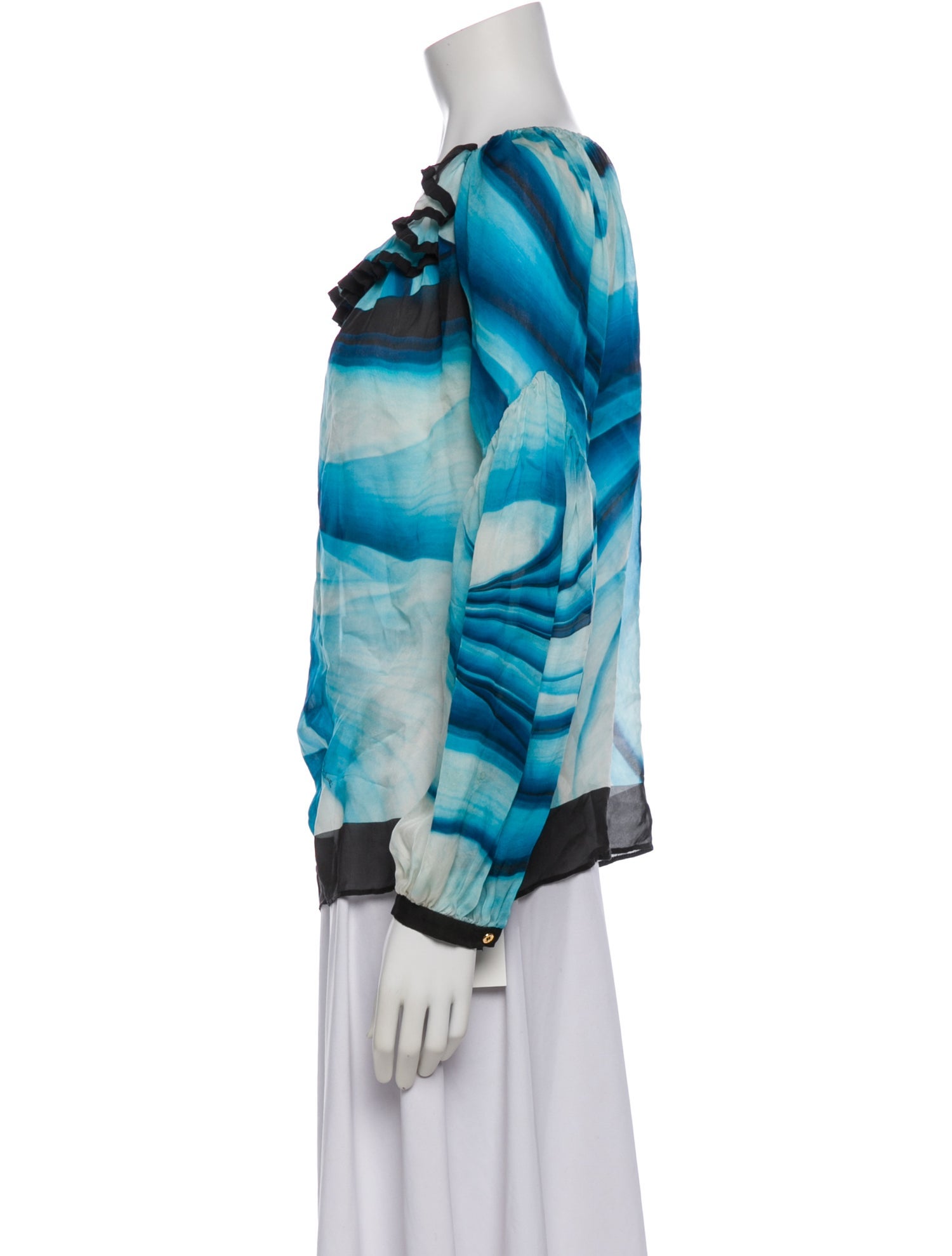 Roberto Cavalli Silk Patterned Blouse