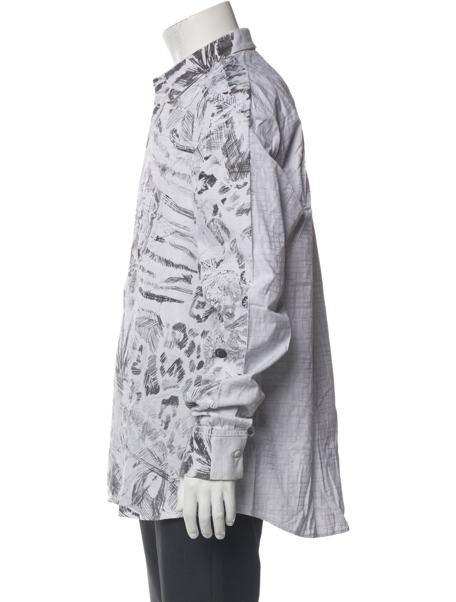 Roberto Cavalli Printed Long Sleeve Dress Shirt