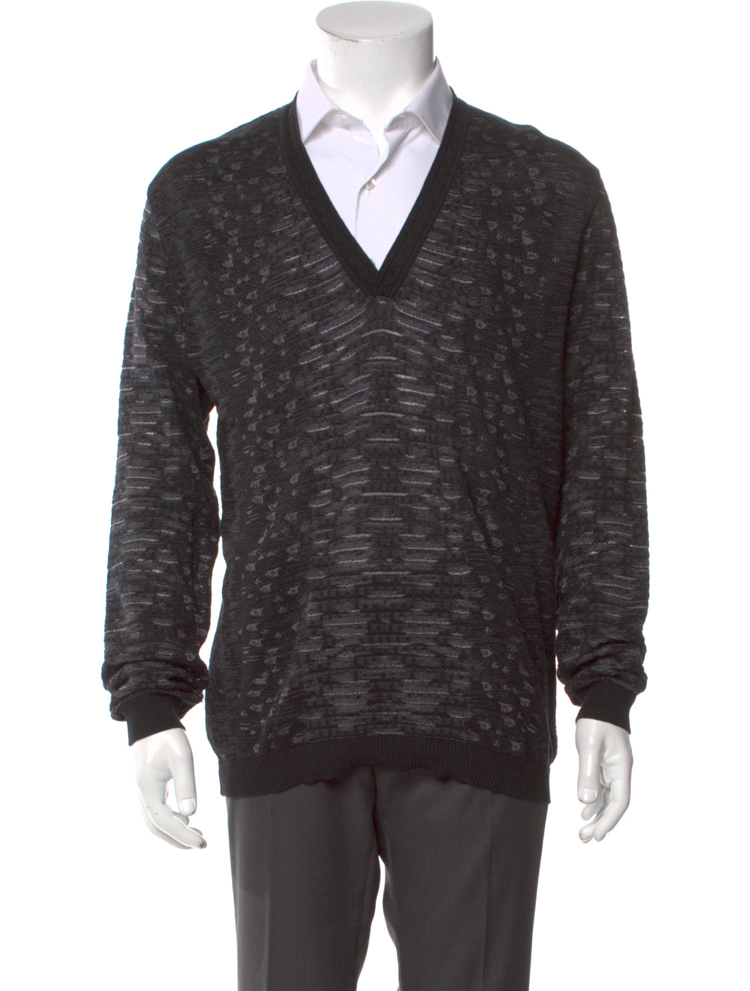 Roberto Cavalli Printed V-Neck Pullover