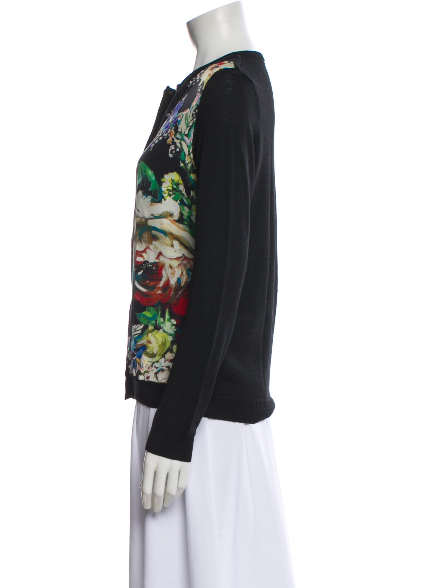 Roberto Cavalli Silk Floral Print Sweater