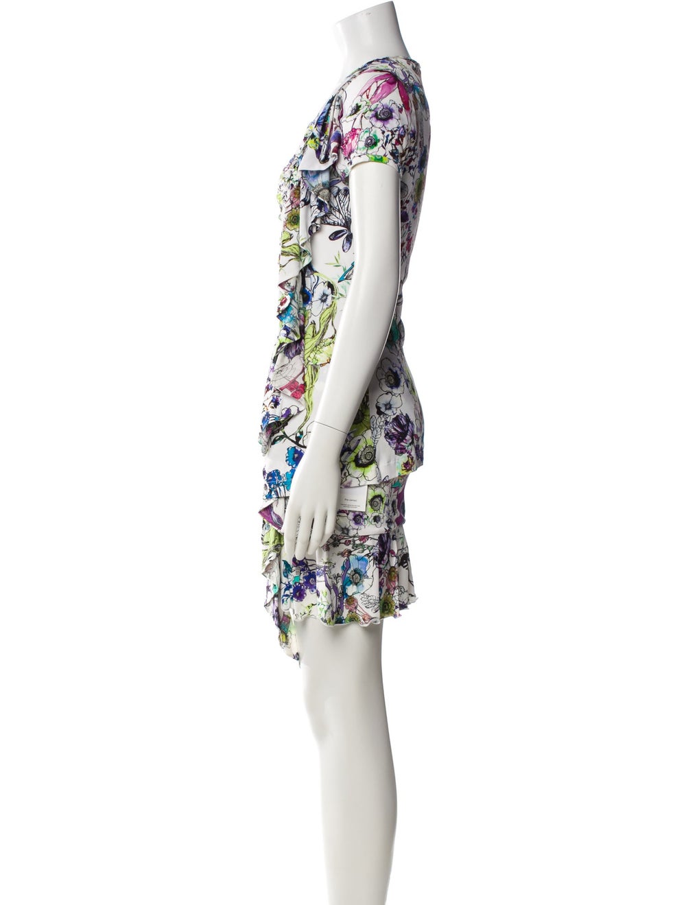 Roberto Cavalli Printed Ruffle Embellishment Skir… - image 2