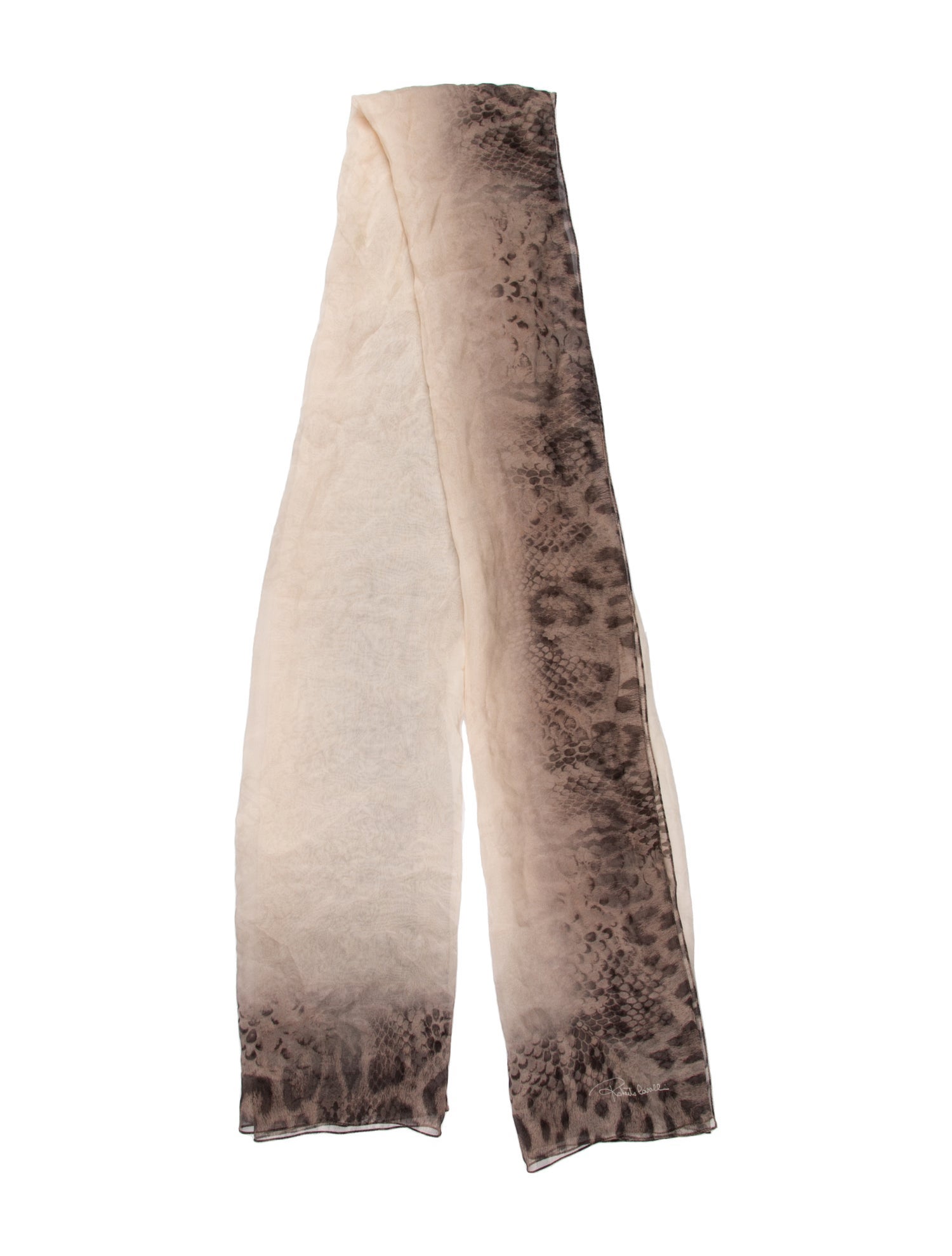 Roberto Cavalli Silk Animal Print Scarf