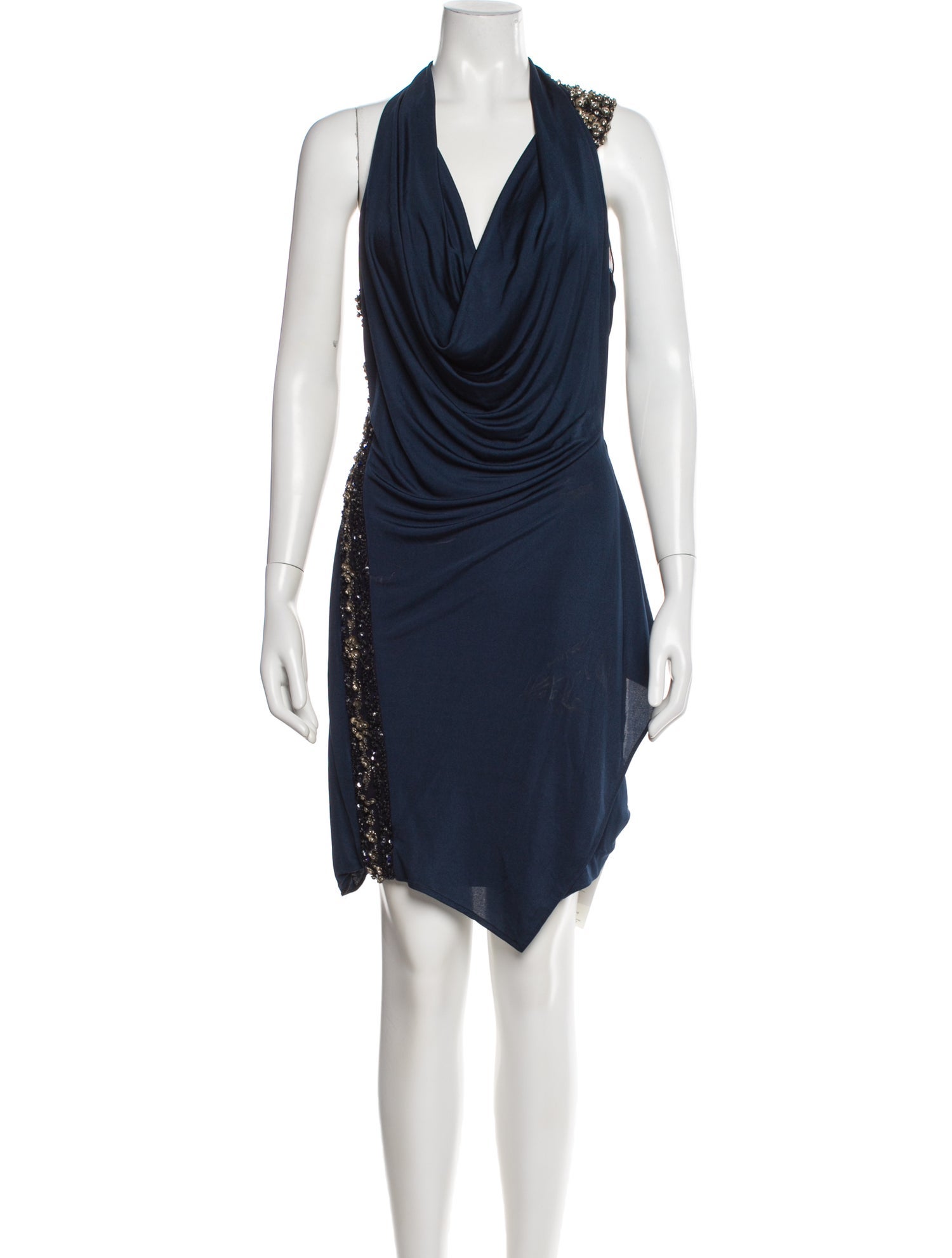 Roberto Cavalli Cowl Neck Knee-Length Dress