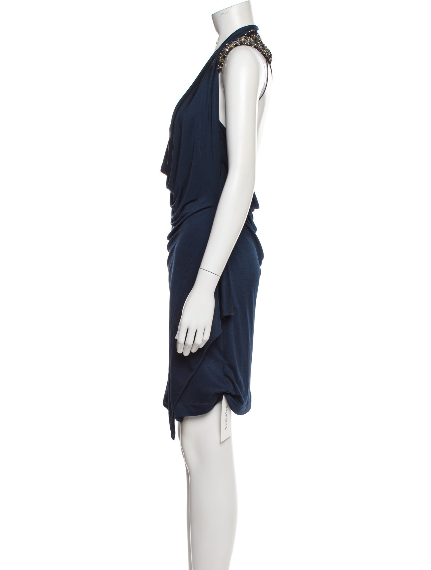 Roberto Cavalli Cowl Neck Knee-Length Dress