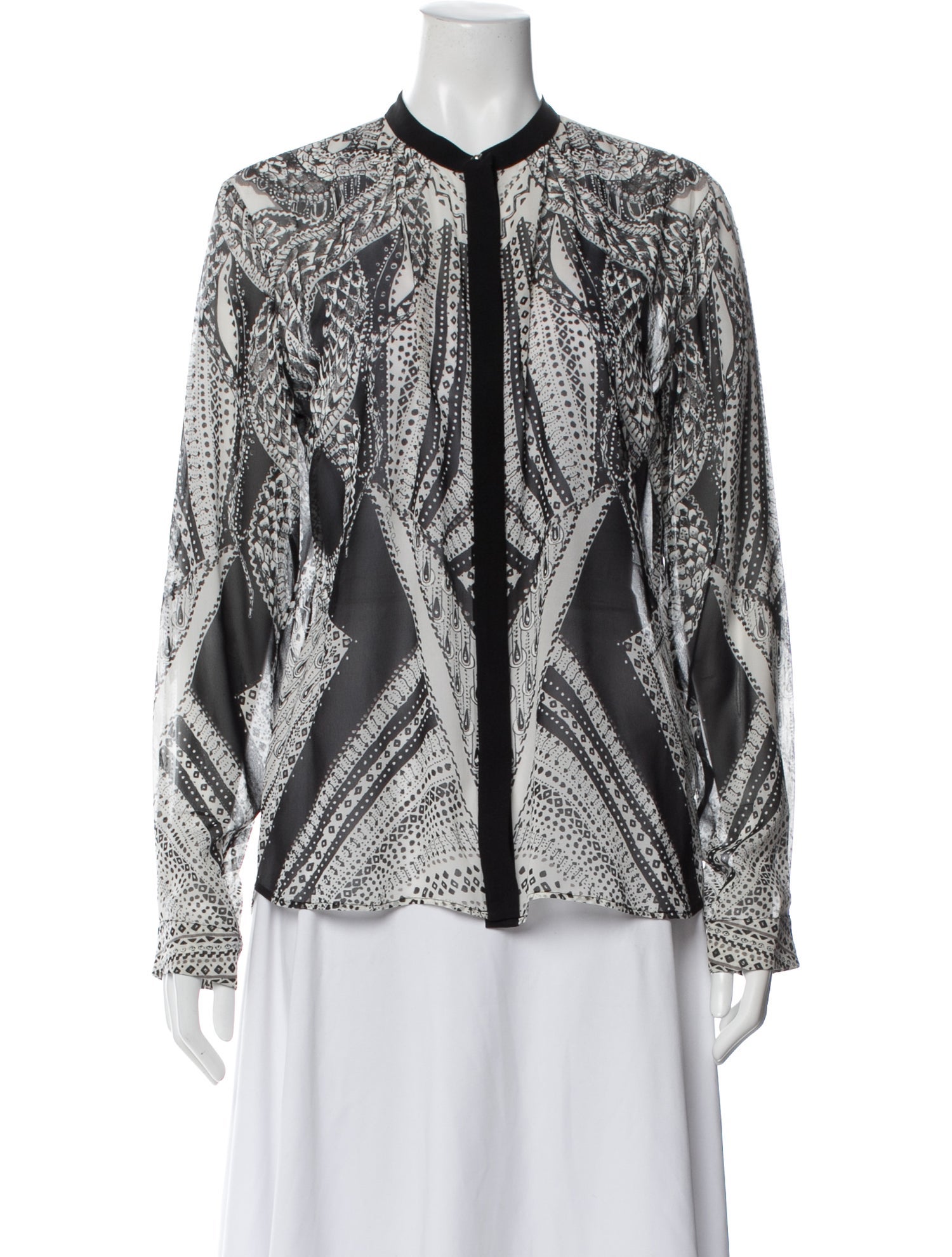 Roberto Cavalli Silk Patterned Blouse