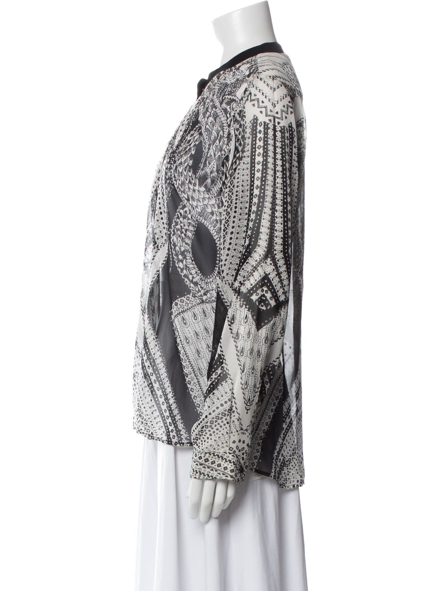 Roberto Cavalli Silk Patterned Blouse