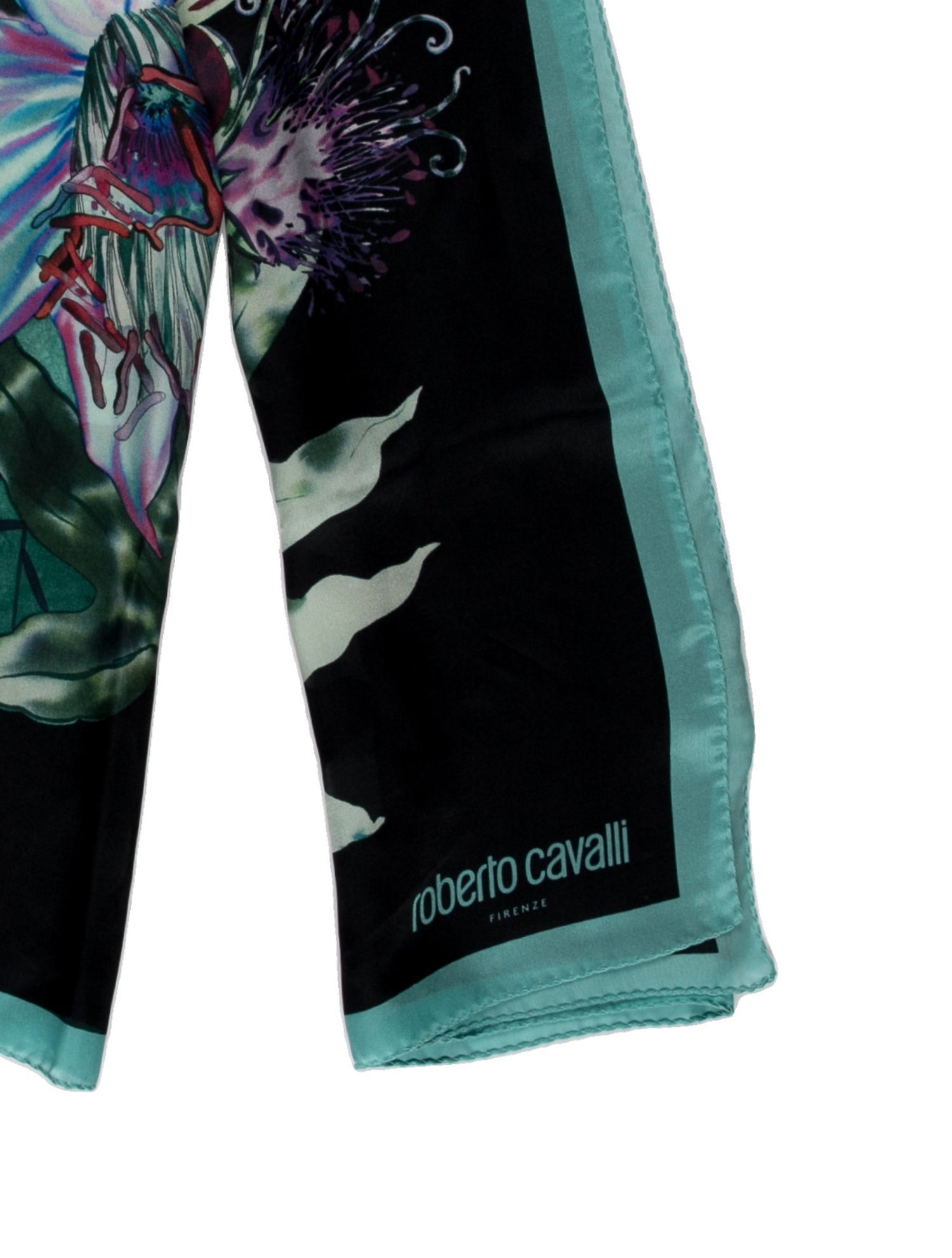 Roberto Cavalli Silk Floral Print Scarf