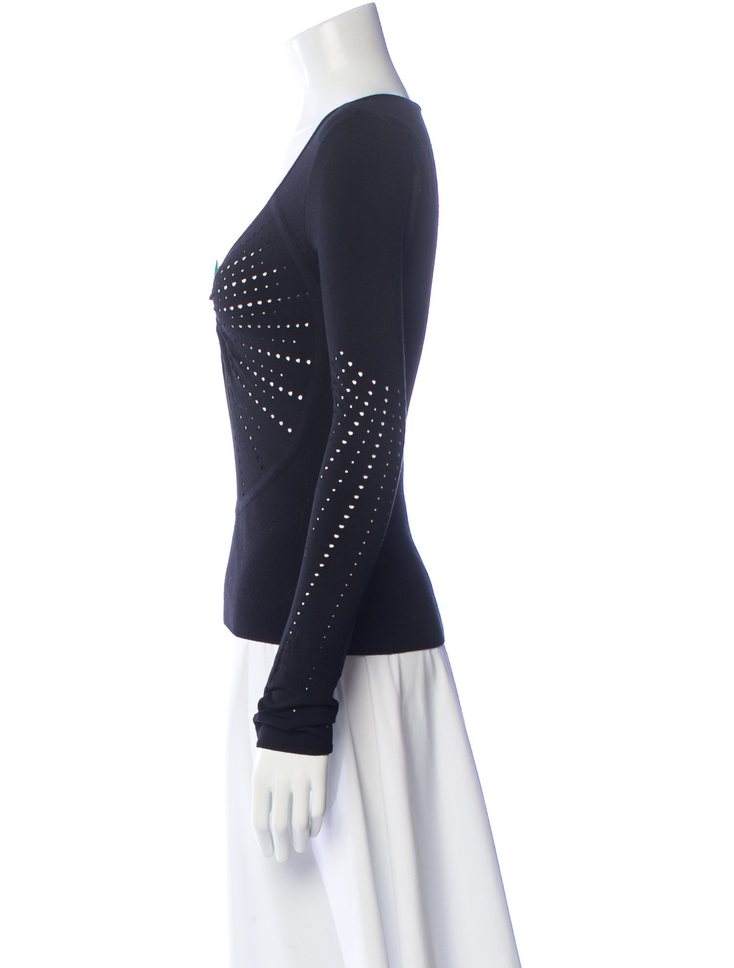 Roberto Cavalli V-Neck Long Sleeve Top w/ Tags