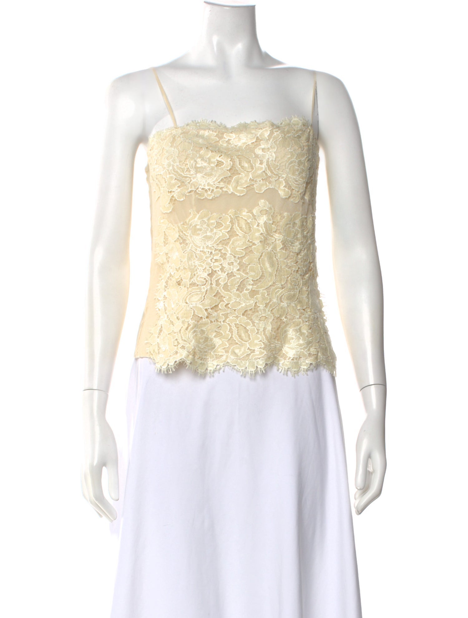 Roberto Cavalli Lace Pattern Strapless Top
