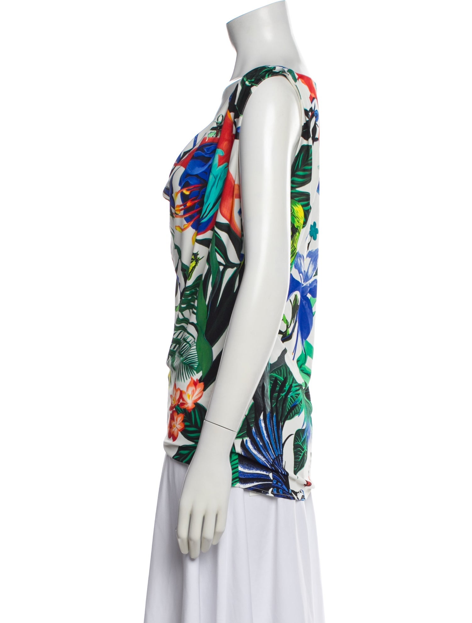 Roberto Cavalli Floral Print Cowl Neck Top