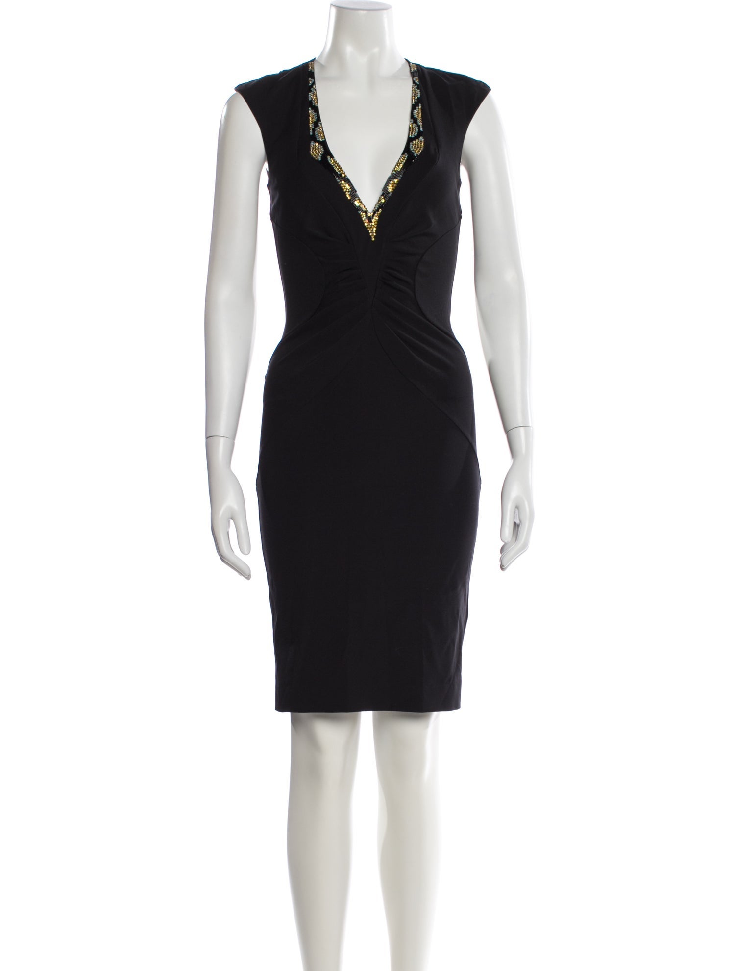 Roberto Cavalli V-Neck Knee-Length Dress