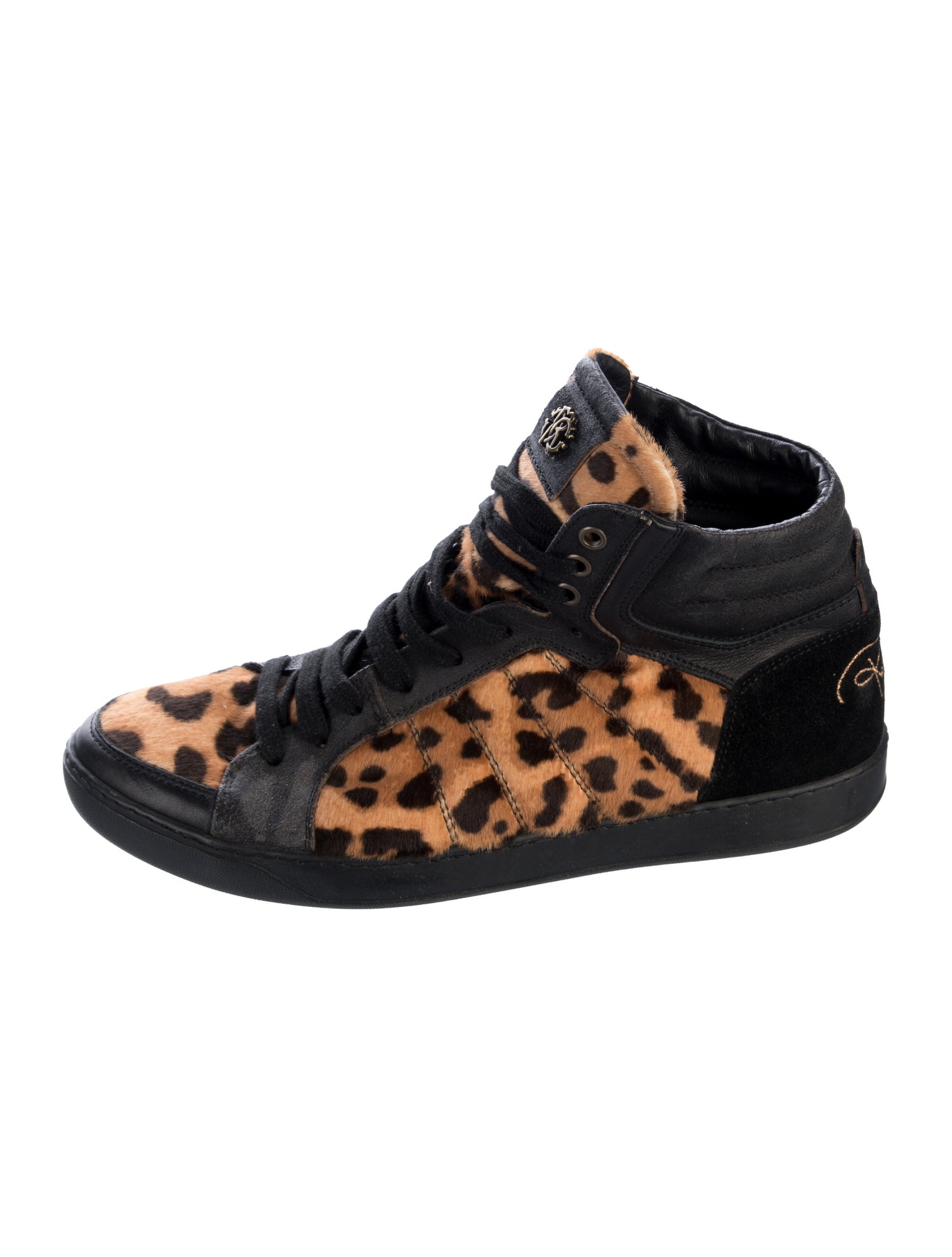 Roberto Cavalli Ponyhair Animal Print Sneakers