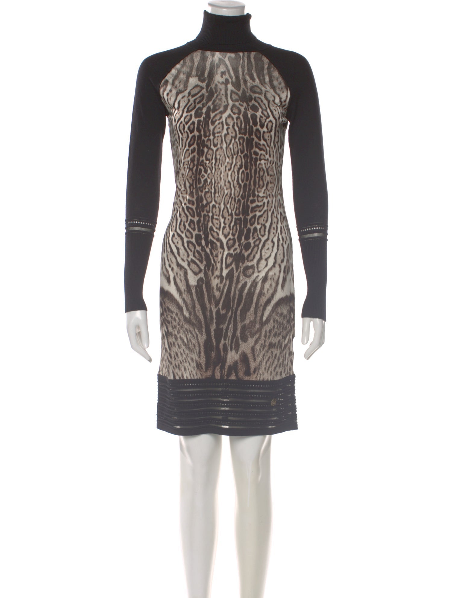 Roberto Cavalli Wool Knee-Length Dress