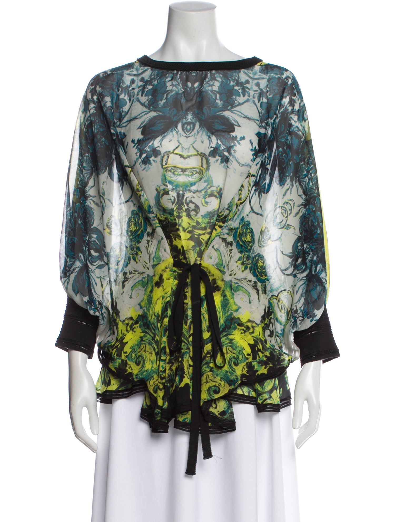 Roberto Cavalli Printed Bateau Neckline Sweater