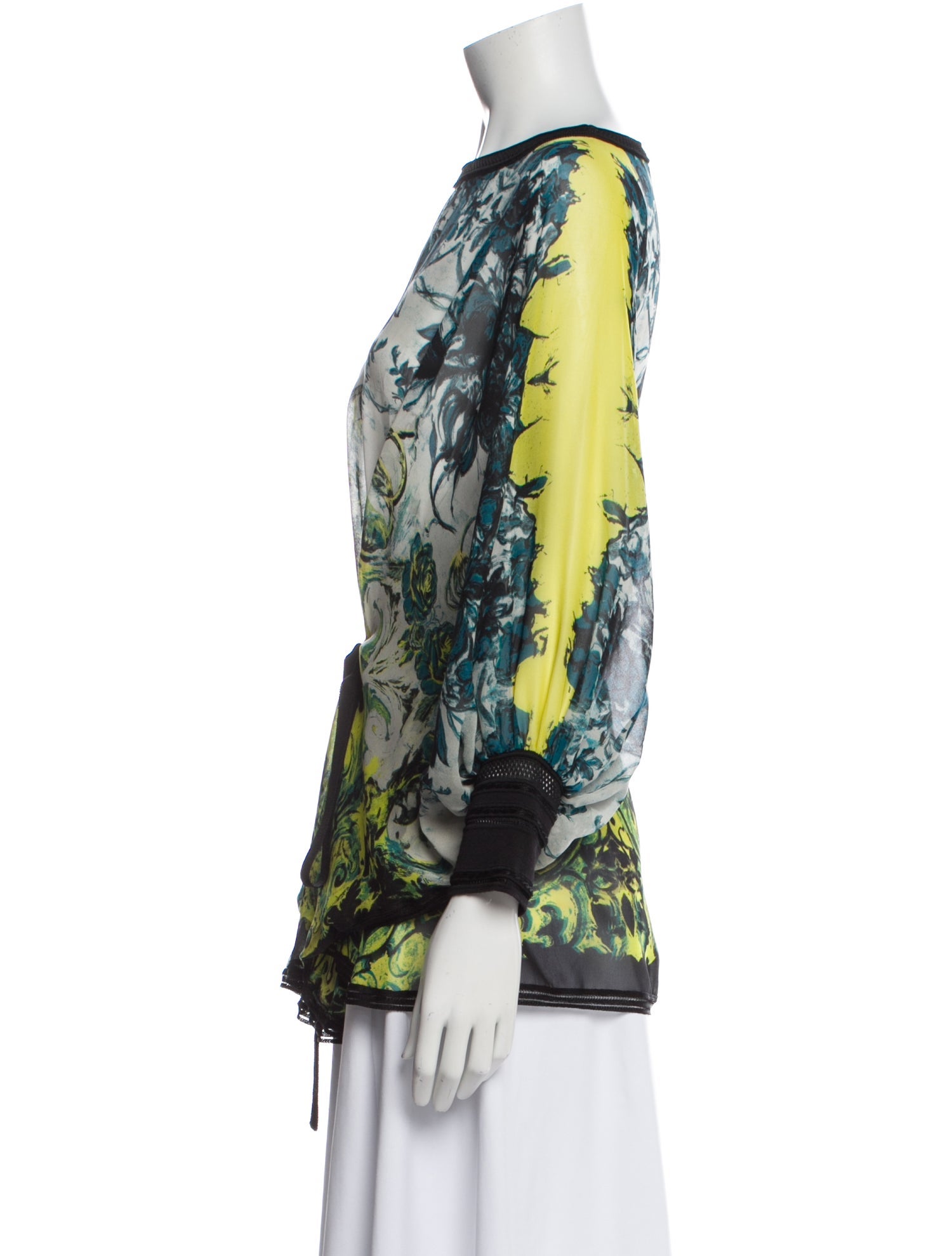 Roberto Cavalli Printed Bateau Neckline Sweater