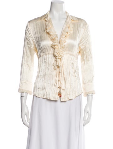 Pre-owned Roberto Cavalli Vintage 2005 Blouse In Neutral