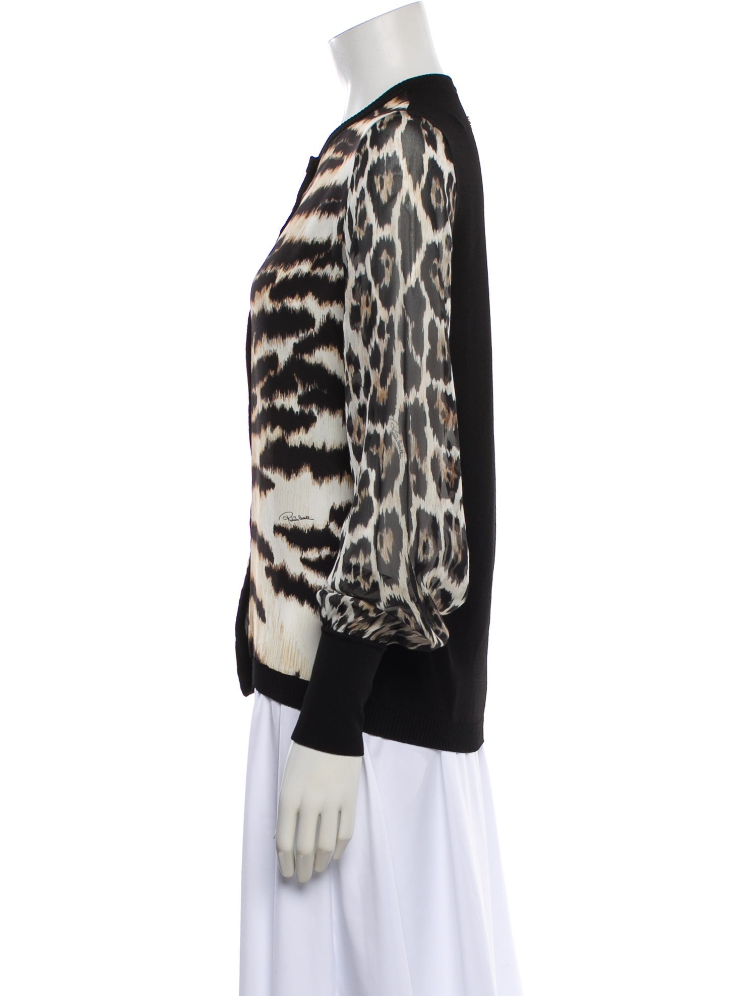 Roberto Cavalli Animal Print Crew Neck Sweater
