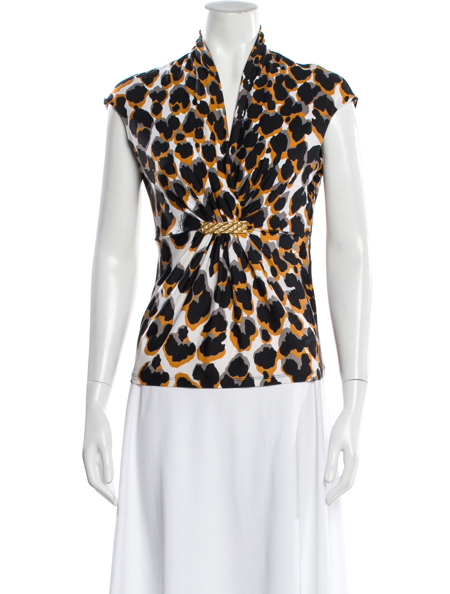Roberto Cavalli Nylon Animal Print Top