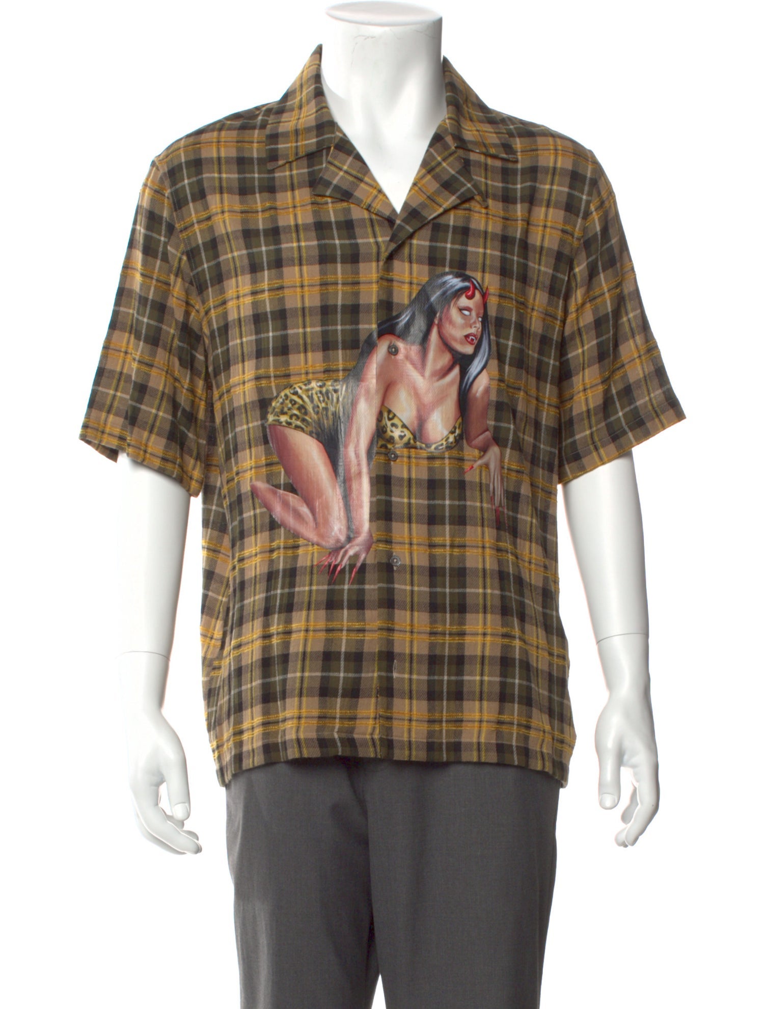 Roberto Cavalli Plaid Print Short Sleeve Shirt