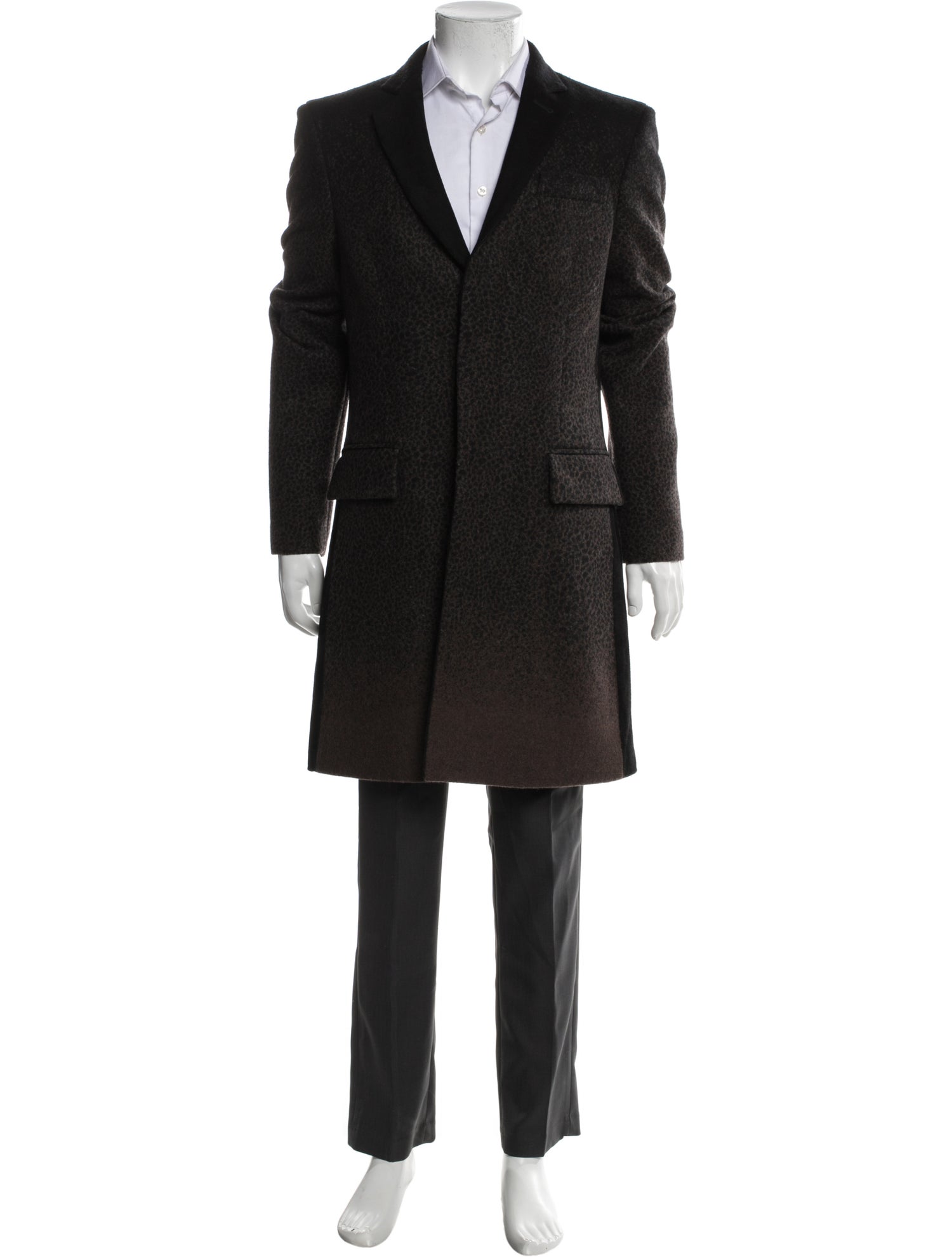 Roberto Cavalli Angora Polka Dot Print Overcoat