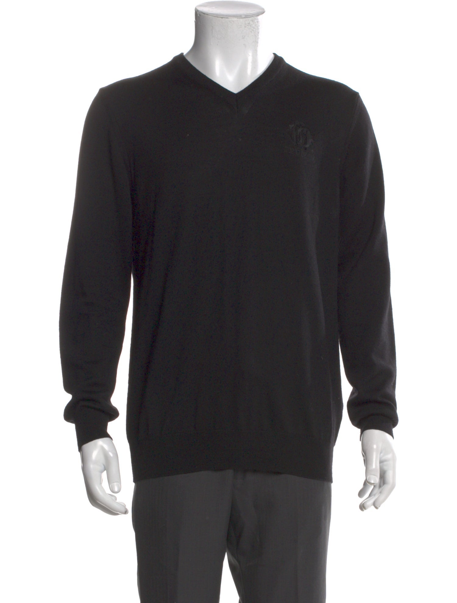 Roberto Cavalli Wool V-Neck Pullover