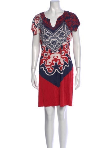Pre-owned Class Roberto Cavalli Printed Mini Dress In Red