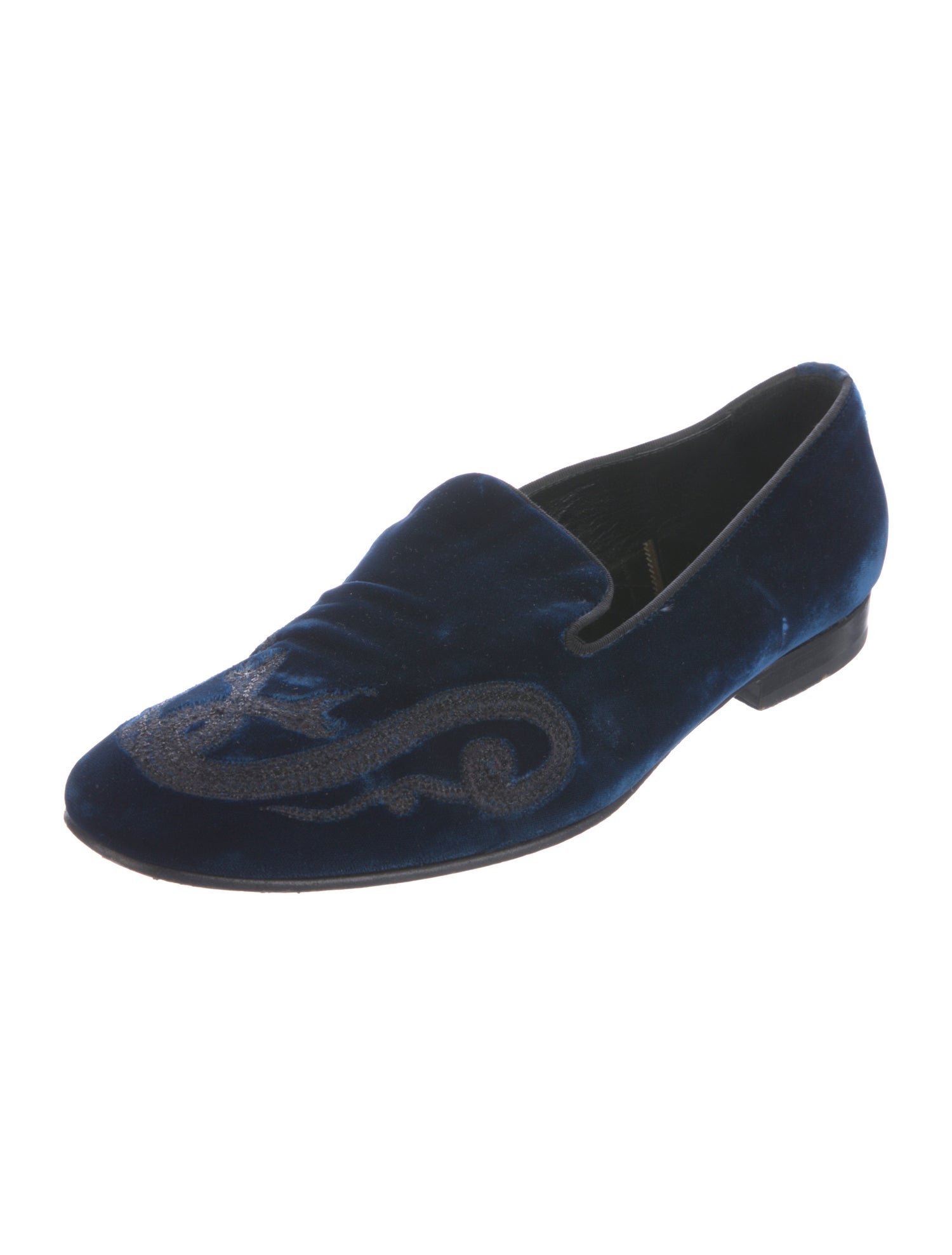 Roberto Cavalli Velvet Patterned Loafers